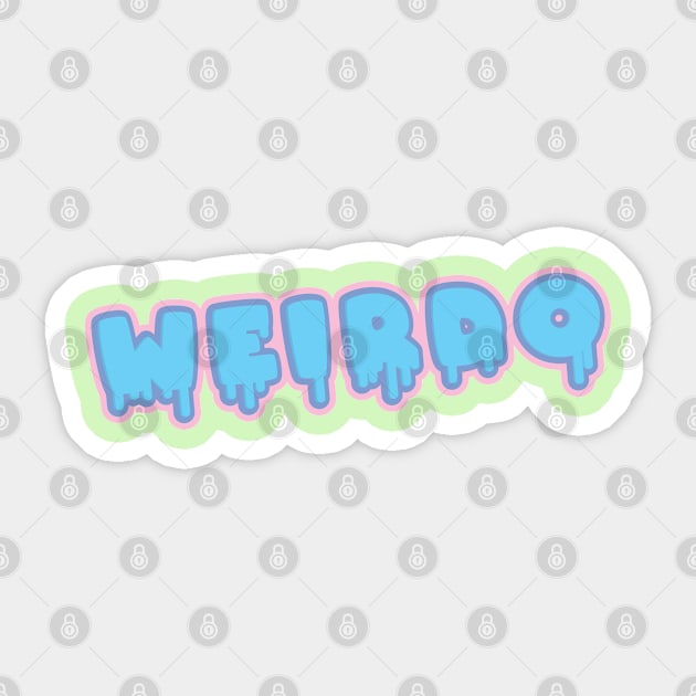 Pastel Slime Weirdo on Green Sticker by Print Stop Studio